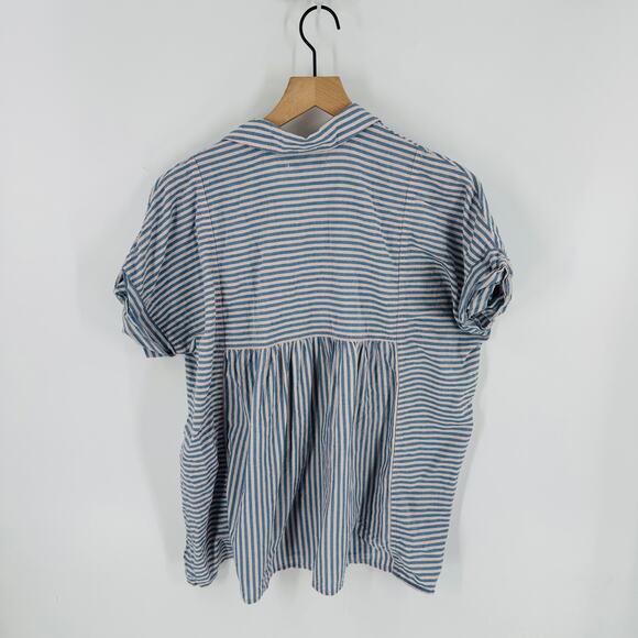 Madewell Chambray Striped Button Down 100% Cotton Shirt Size Small - Picture 2 of 6